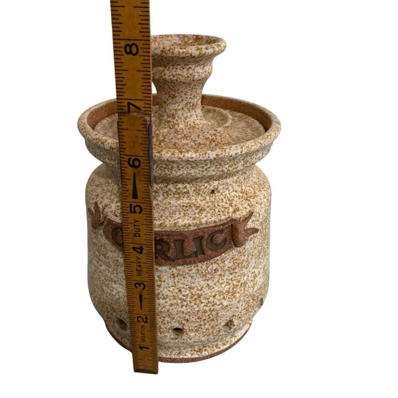 Foxlo California Studio Art Pottery Signed Garlic Jar Pot With Lid - Picture 8 of 9